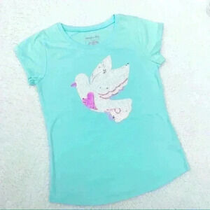 🦋COLETTE LILLY Girls Dove Sequin Short Sleeve Tee